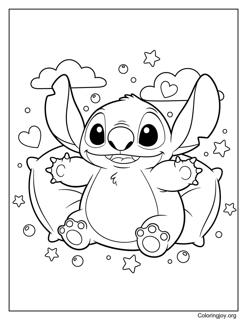 Stitch malvavisco página para colorear