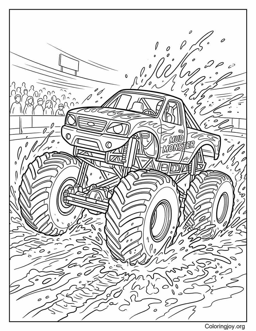 Monster Truck Mud RacingPicture coloring page