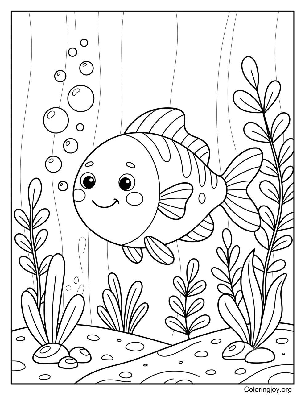 Ein Fisch schwimmt unter Wasser.