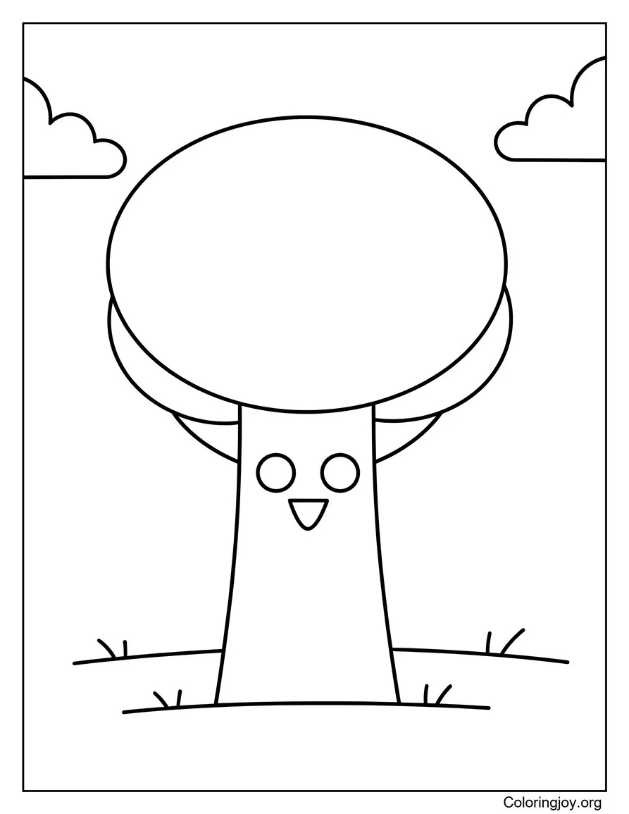 Mr Trees Minimalist Fun coloring page