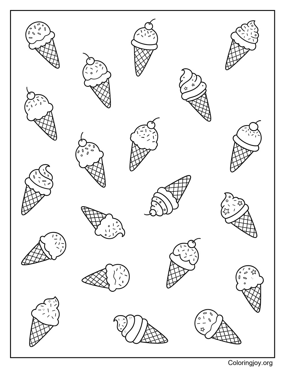 A Repeating Pattern of Mini Ice Cream Cones