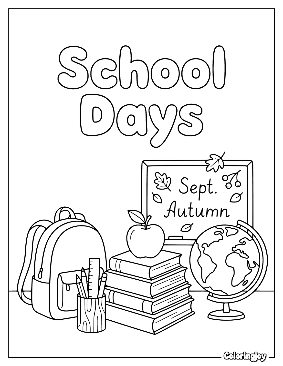 September Harvest Moon Coloring Page