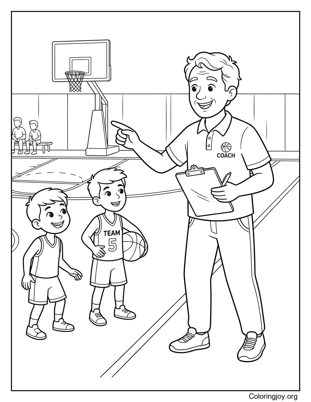 A coach encourages players during practice.