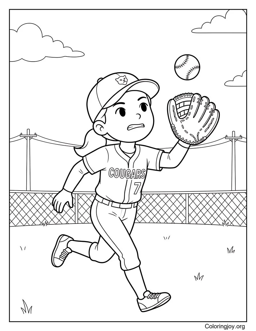 Outfield Catch coloring page