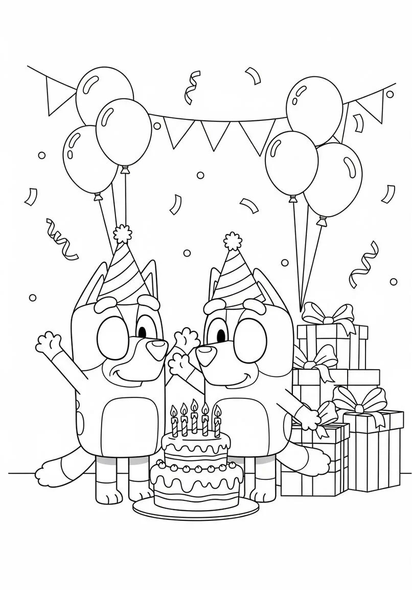 Bluey y la gran fiesta de cumpleaños de Bingo!