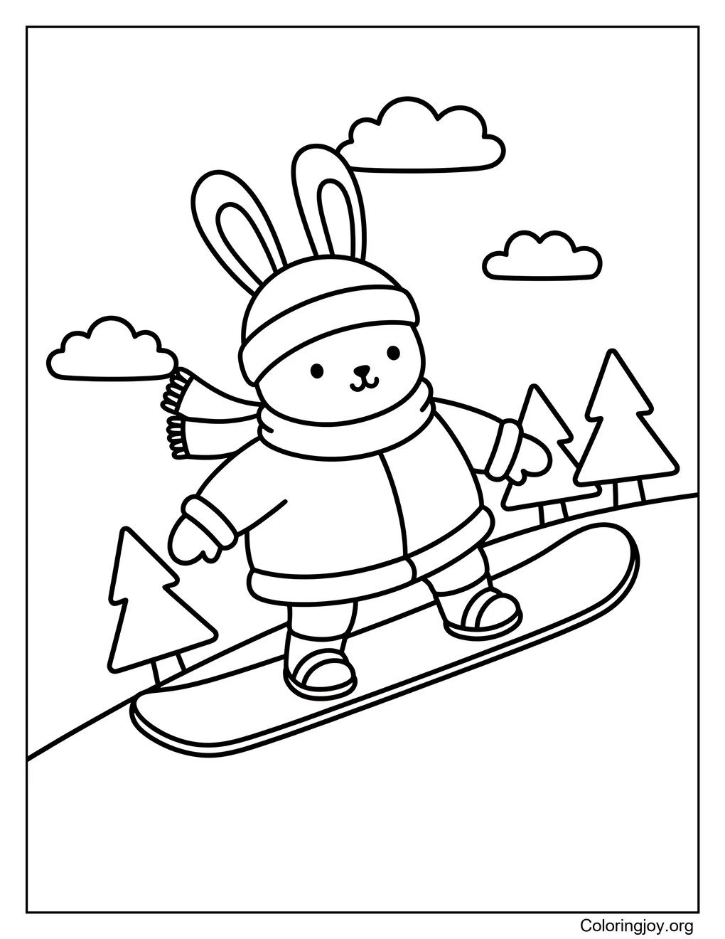 Snowboard Action,Add bold colors to this exciting ride.