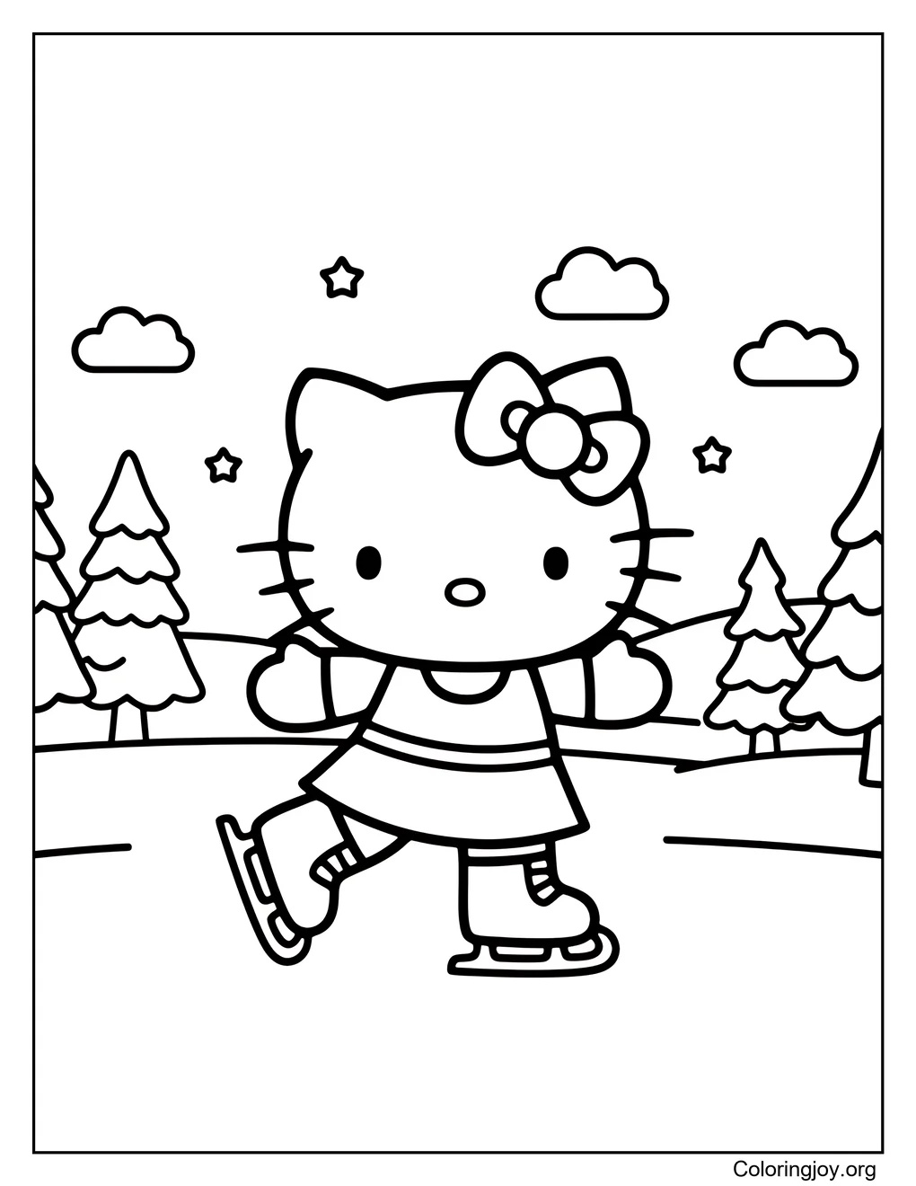 La aventura de patinaje invernal de Hello Kitty