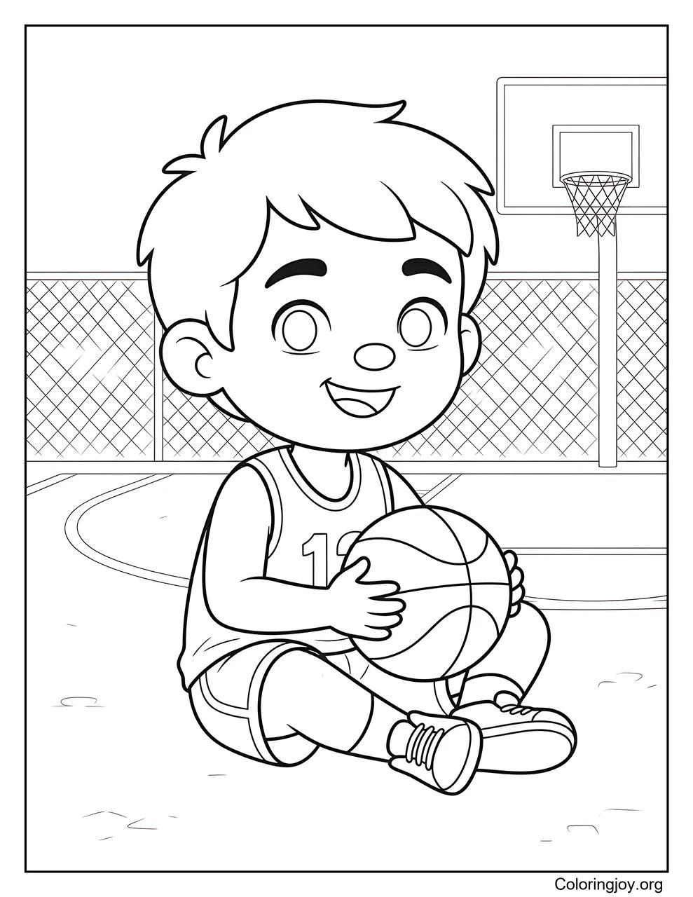Friends play basketball together at an outdoor playground.