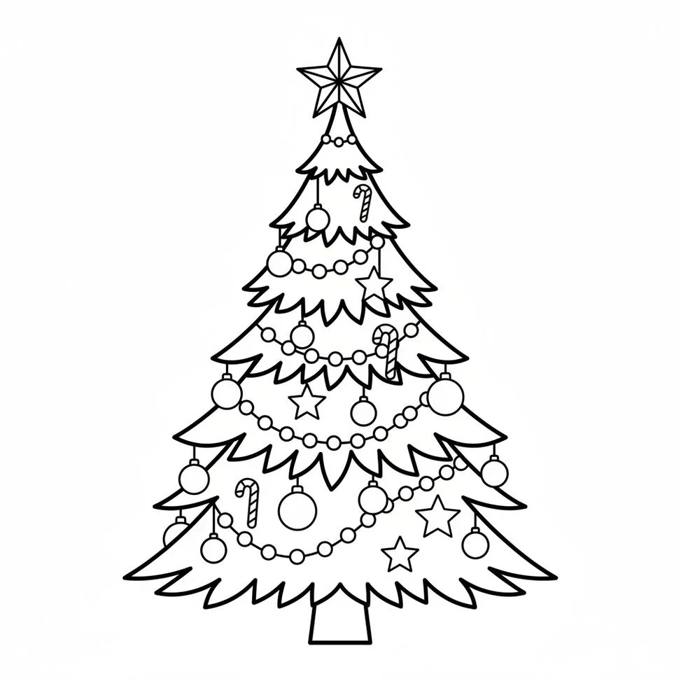 Adult Christmas Tree Coloring Page