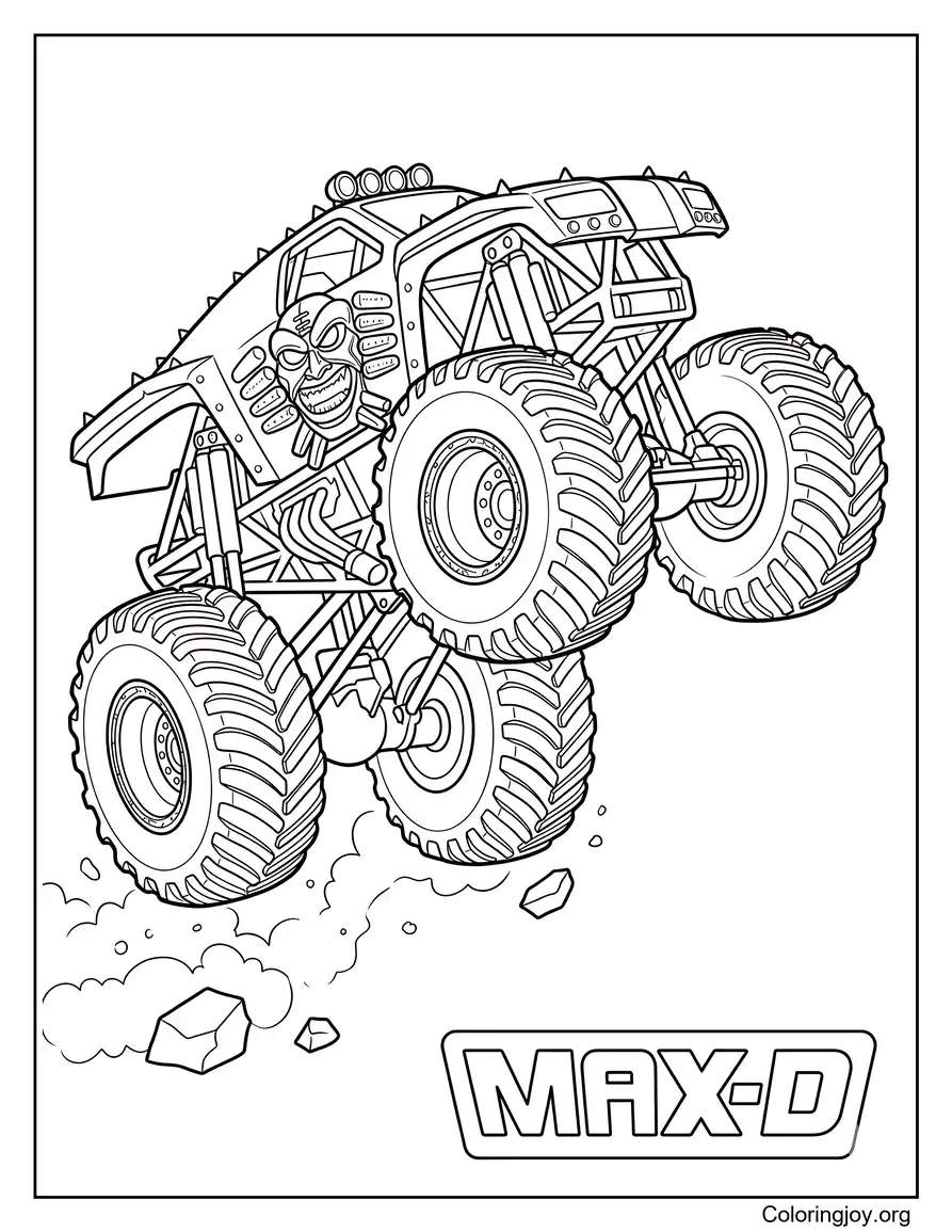 Max D Monster Truck Picture to Color coloring page