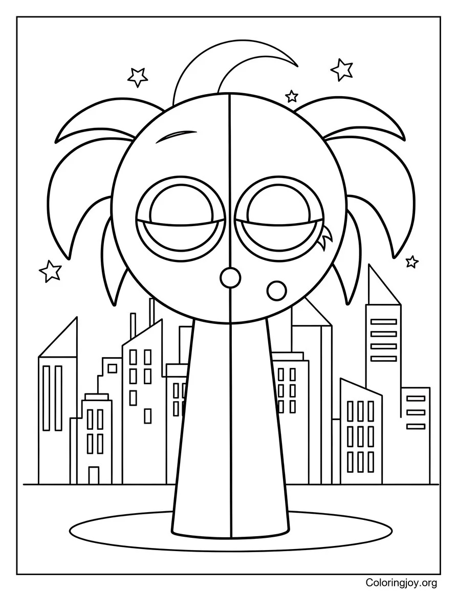 Sprunki Semihemi coloring page