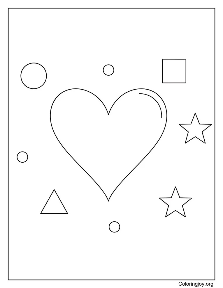 Corazón sencillo página para colorear