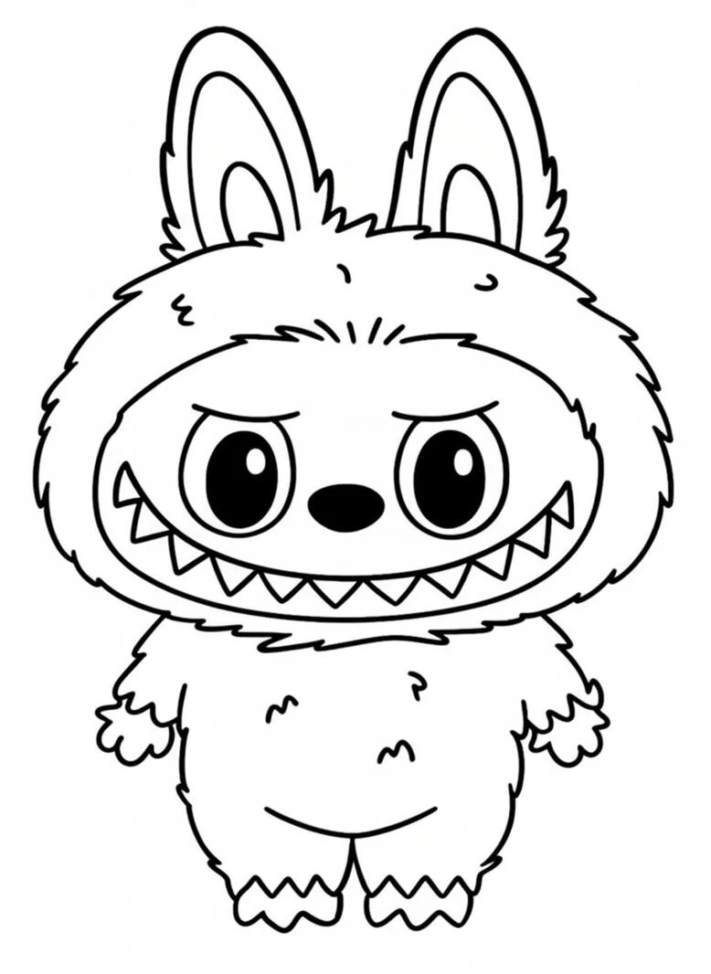 Labubu página para colorear conejito