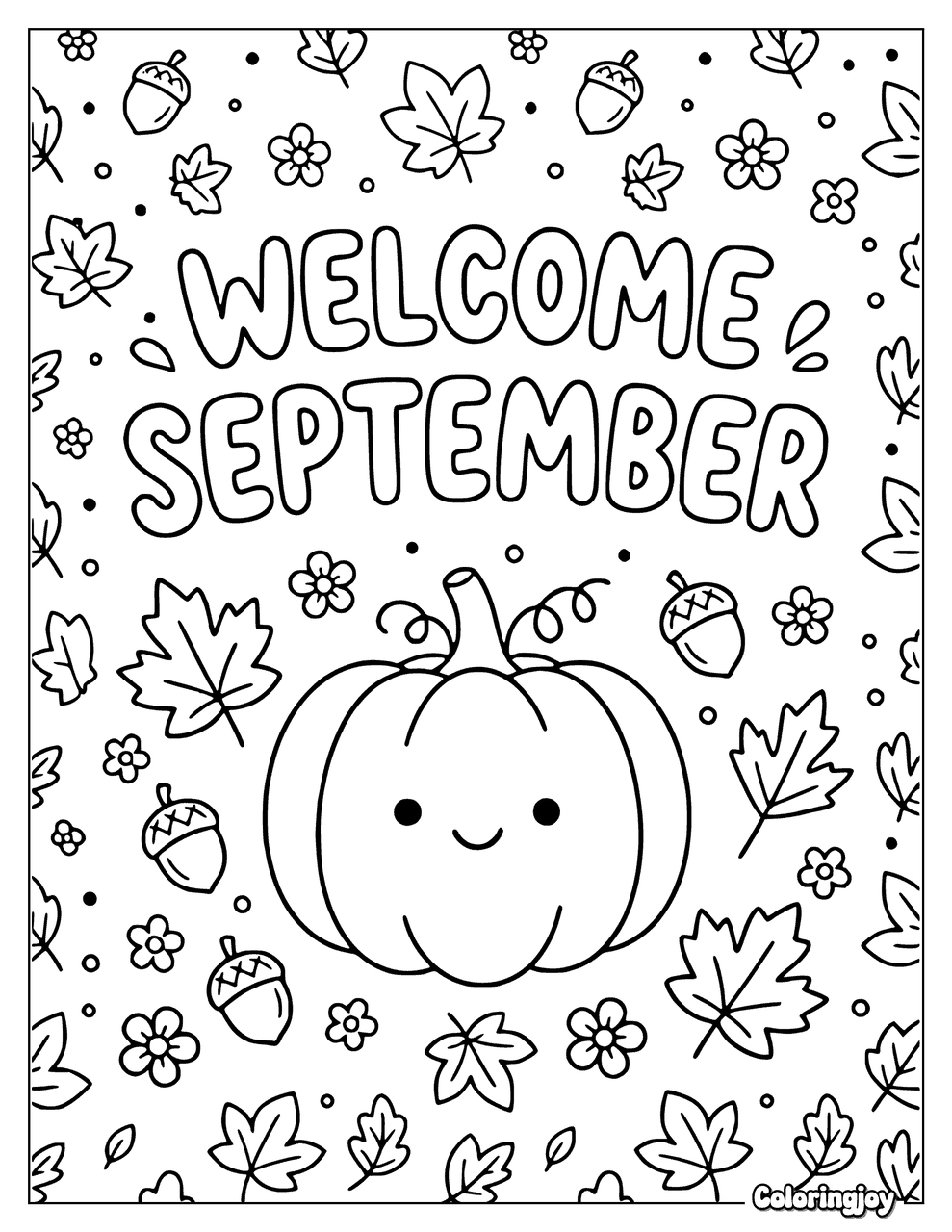 Welcome September Coloring Page