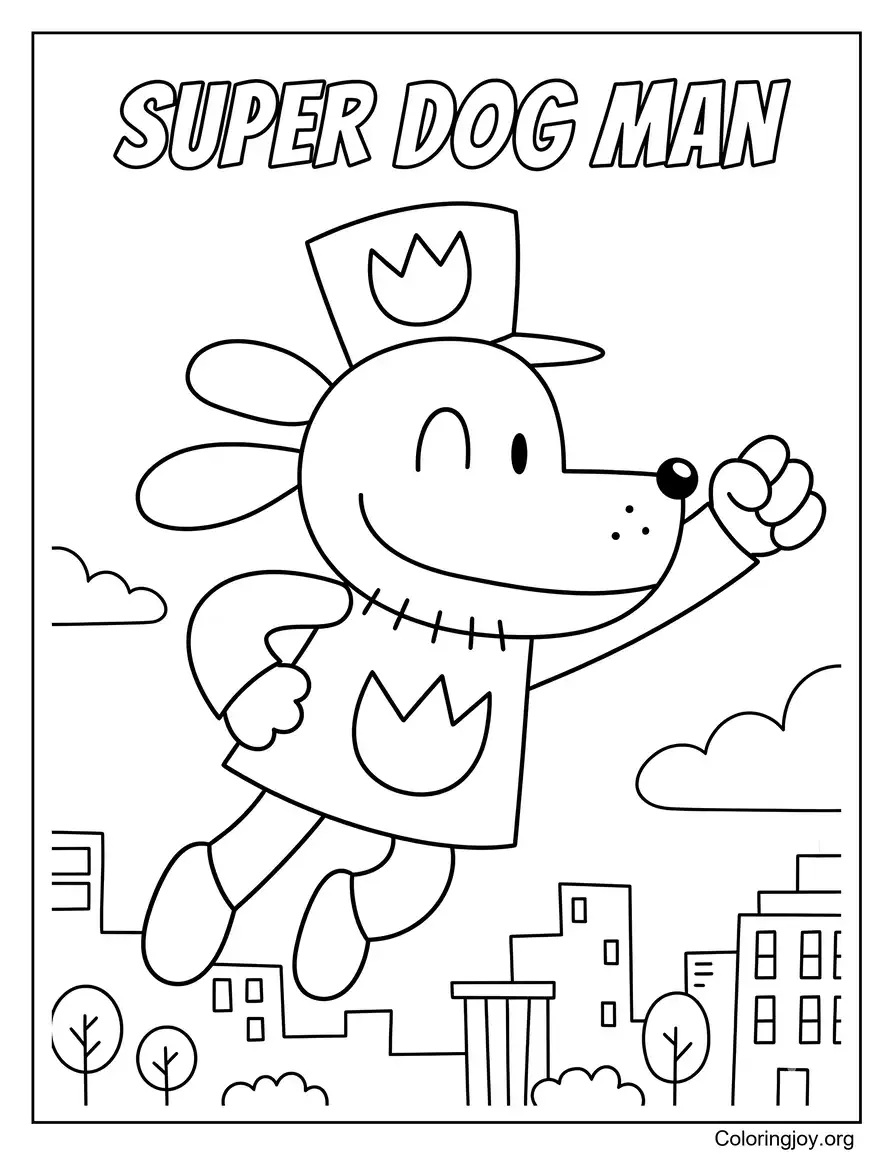 Súper Dog Man página para colorear