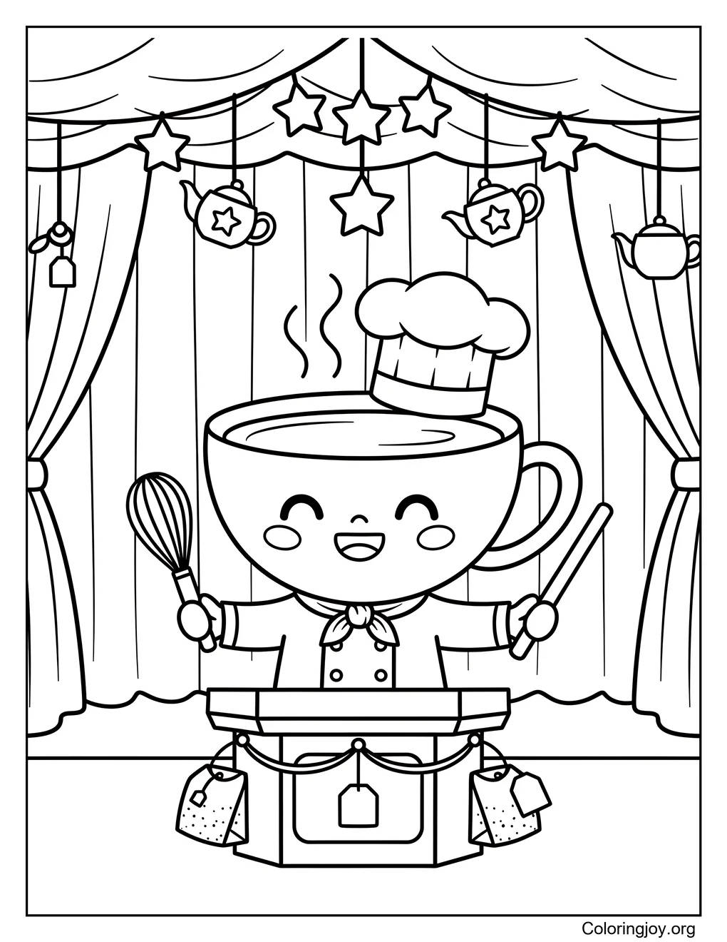 de Navidad de Chai Maestro página para colorear