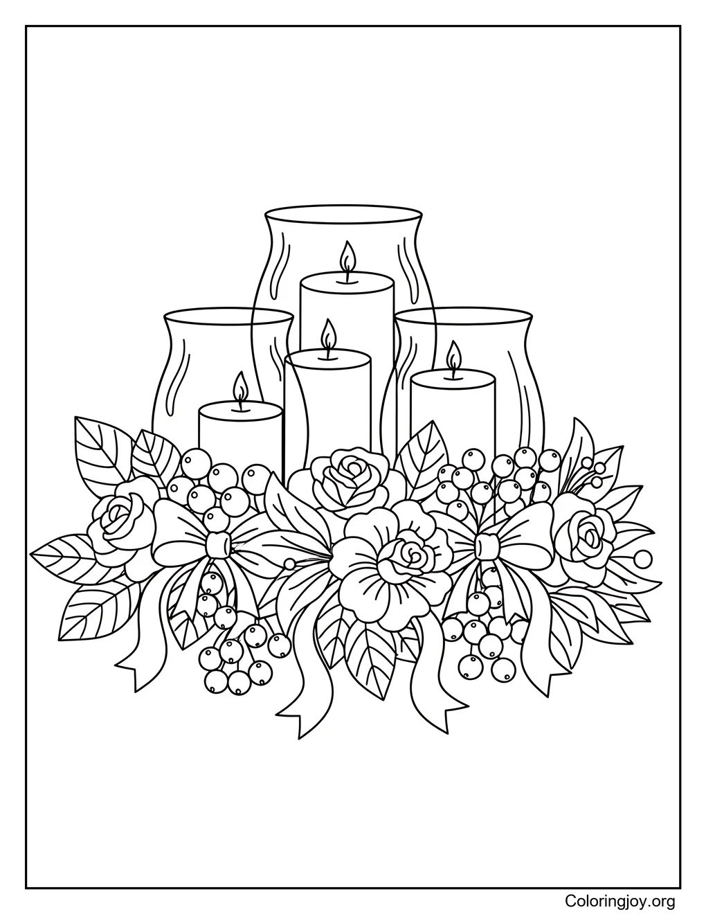 Candle Centerpiece Coloring Sheet coloring page