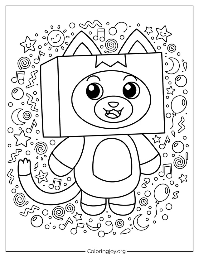 Linda hoja para colorear LankyBox Foxy para imprimir