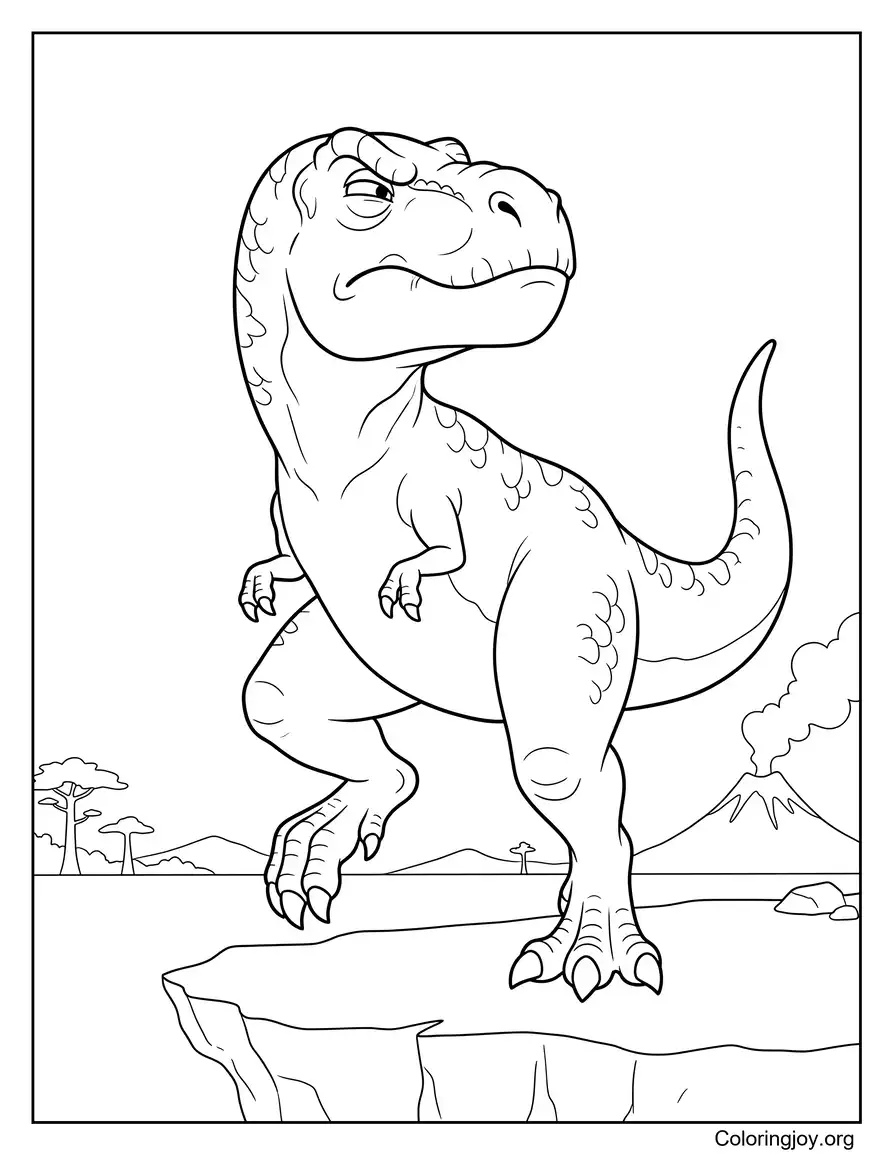 Roaring Volcano T-Rex coloring page