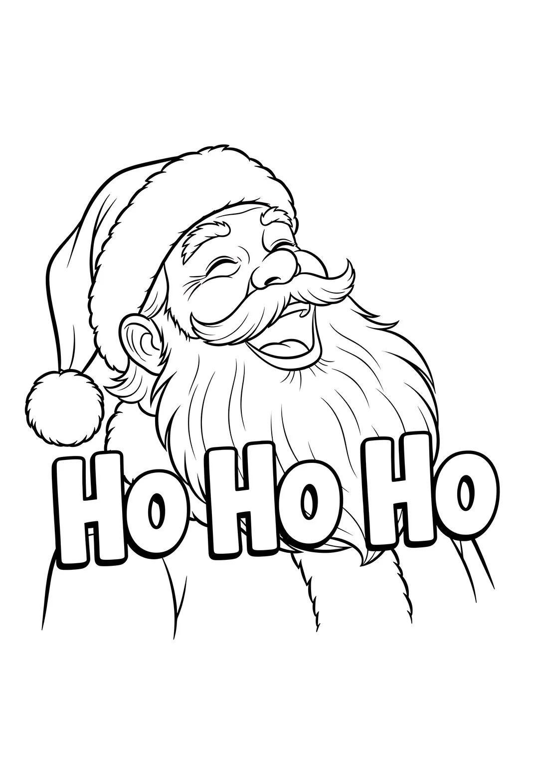 santa claus laughing (ho ho ho) coloring page