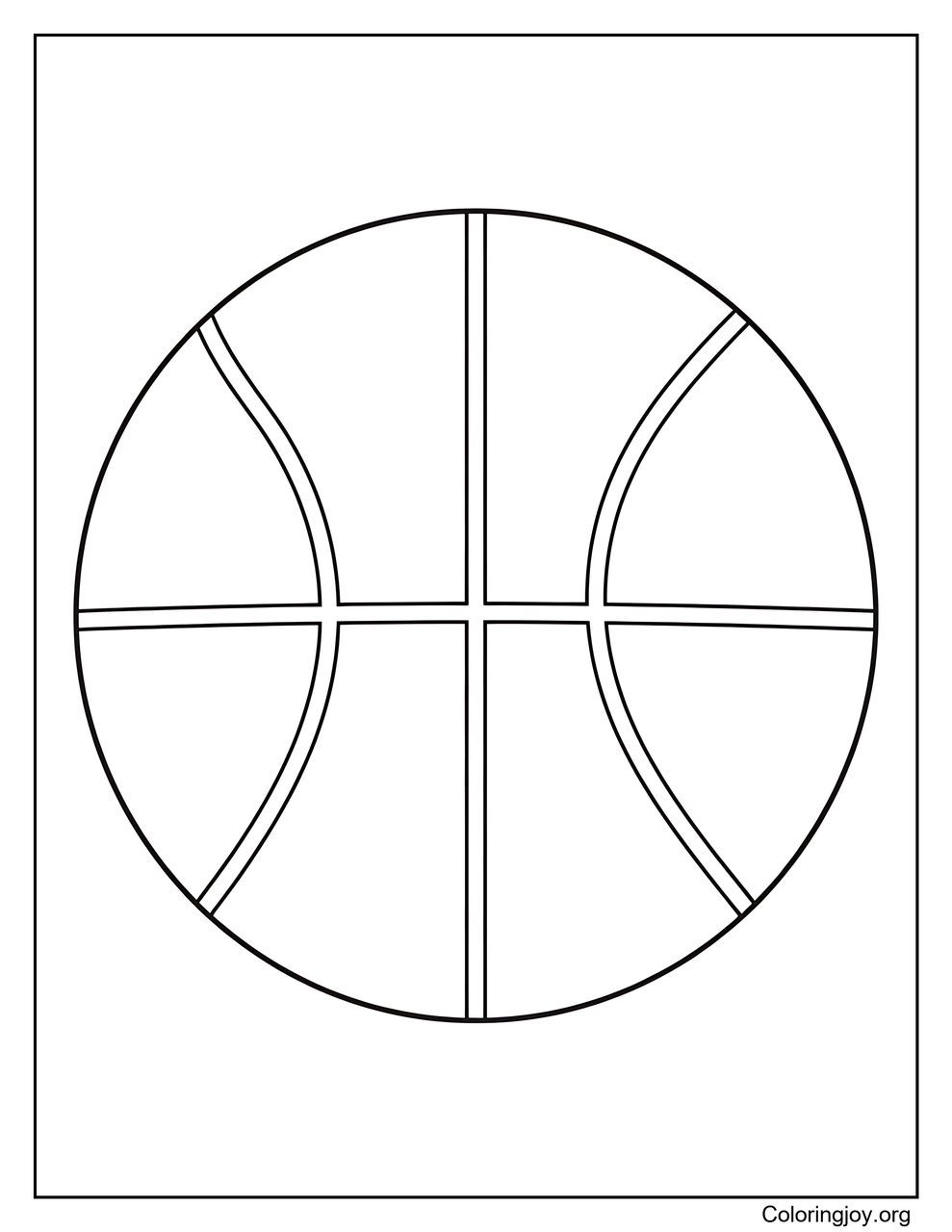A large basketball with  outlines is easy to color.