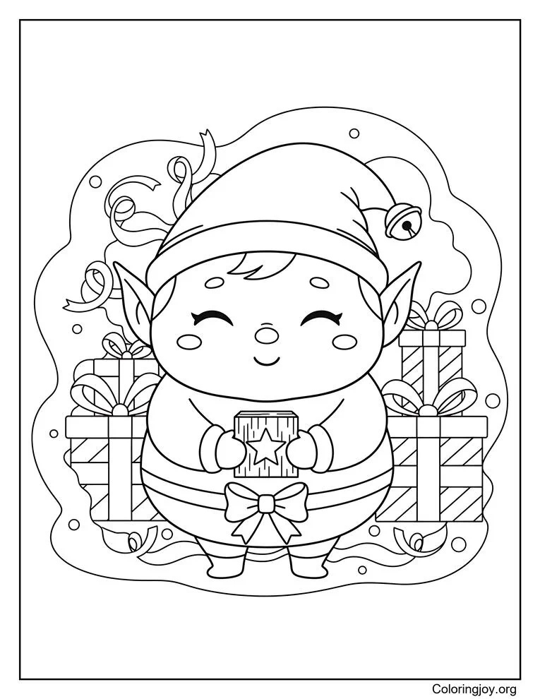 elfs gift workshop color page