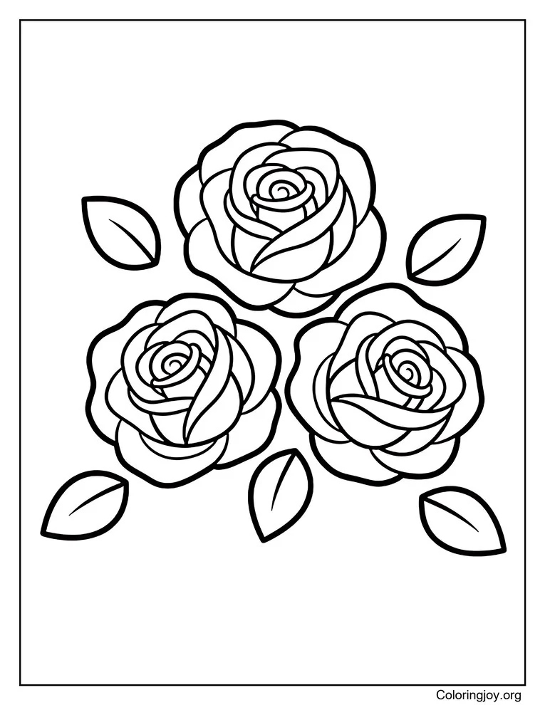 Simple Rose coloring page