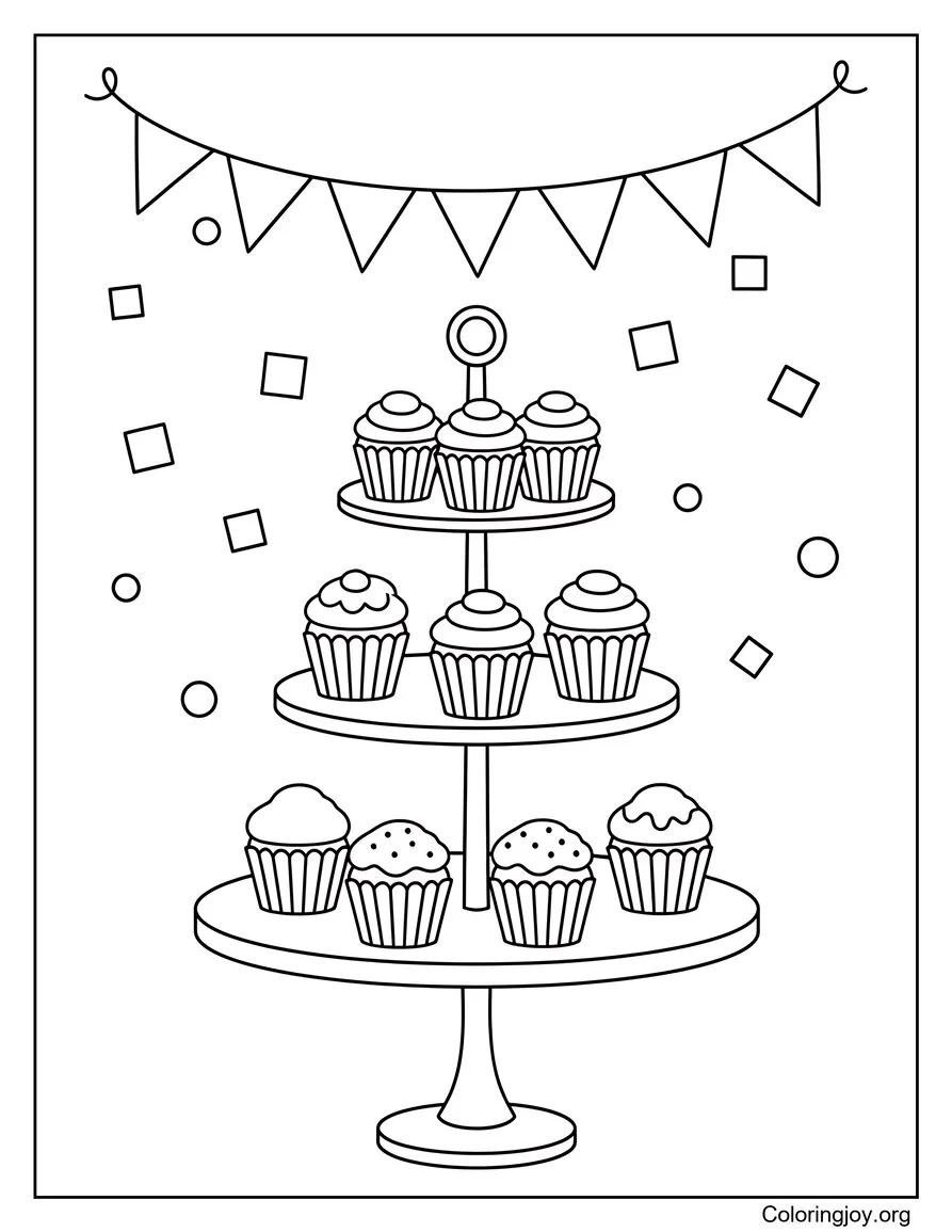 Tour Cupcake à la table de célébration