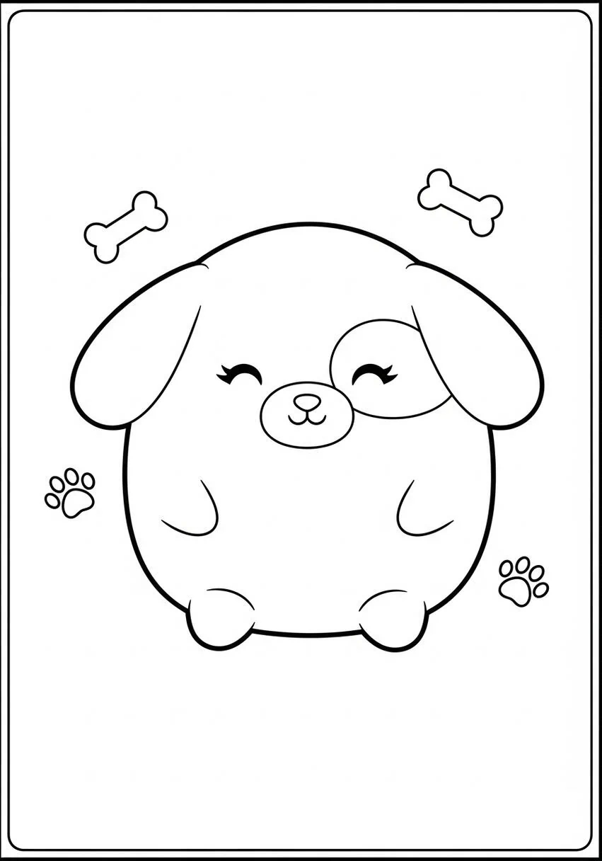 Squishmallow Dog coloring page