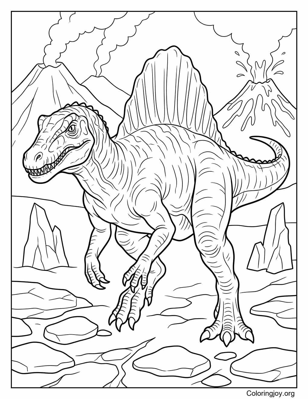 Vulkan-Abenteuer-Spinosaurus-Malseite