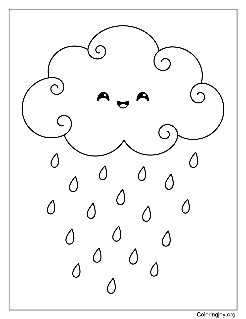 Regentropfen fallen aus den Wolken.