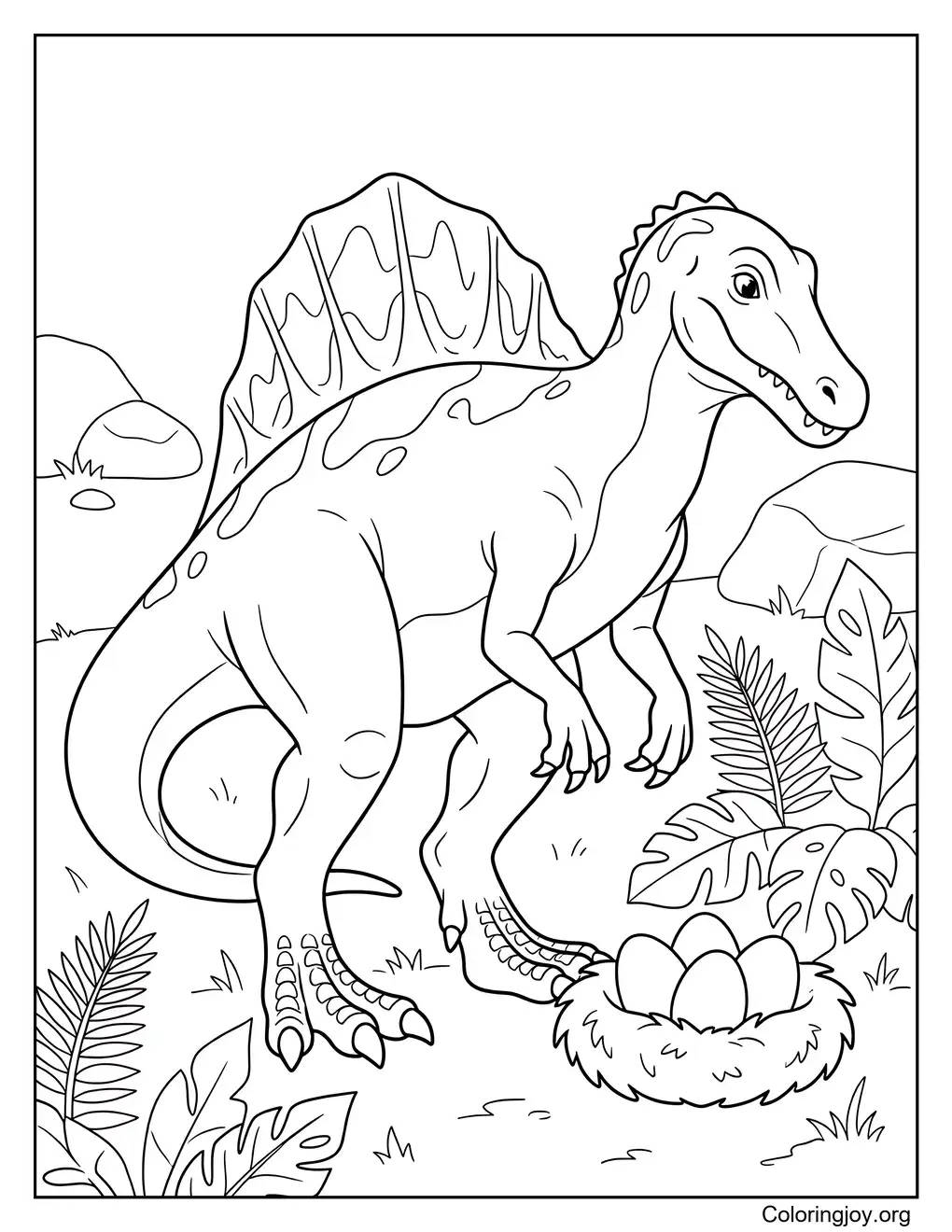 Malvorlage Dinosaurier-Ei-Beschützer Spinosaurus
