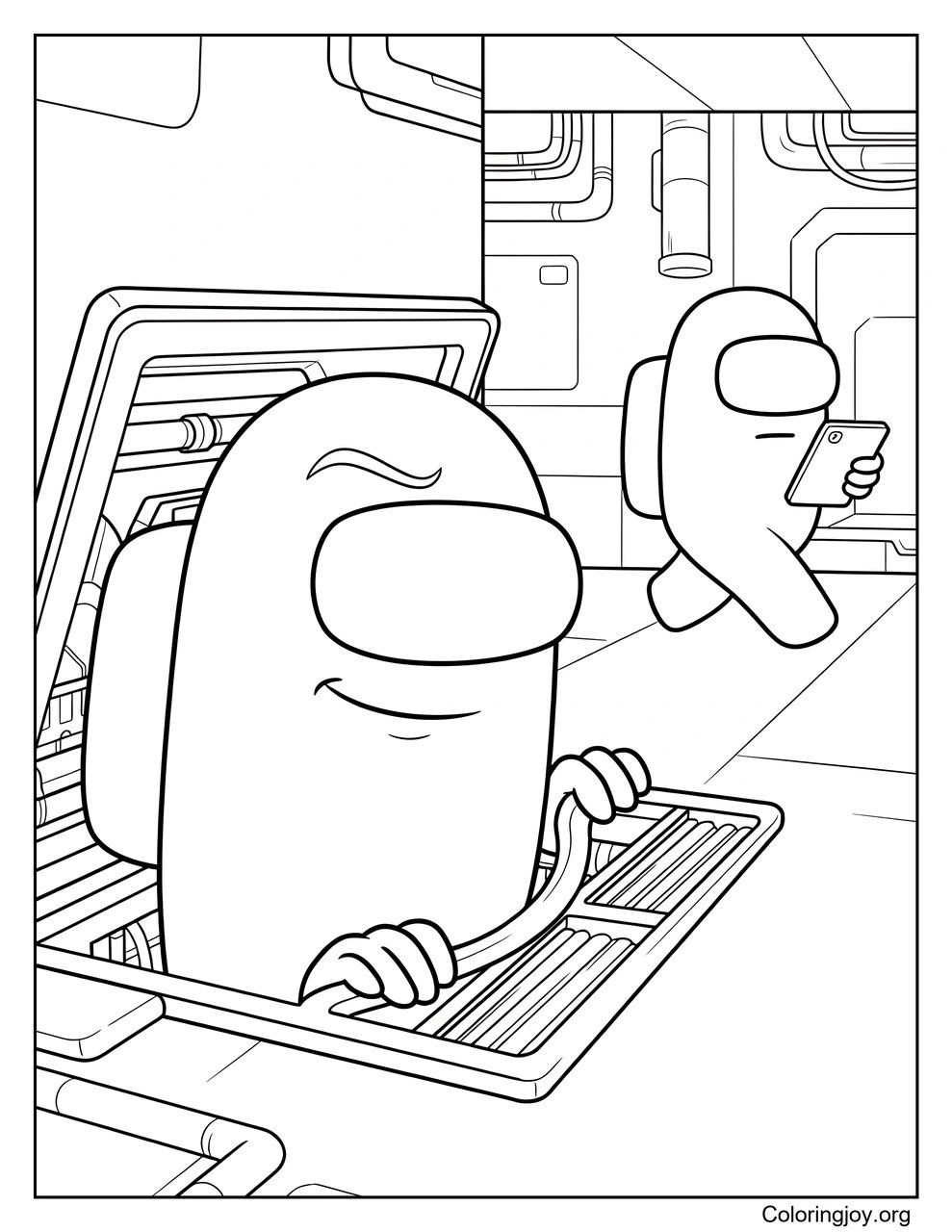 Travel Through an Among Us Vent coloring page