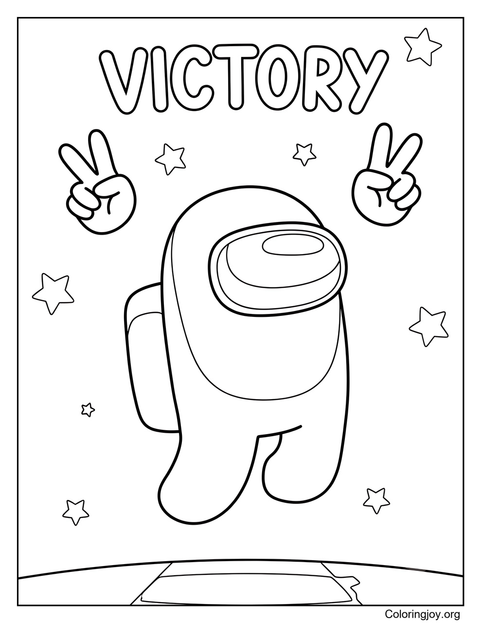 Celebrate an Among Us Victory coloring page