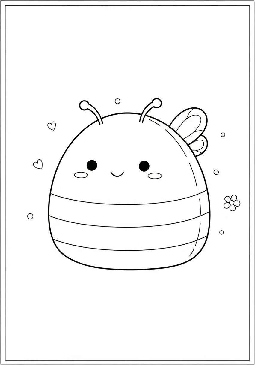 Squishmallow Bee coloring page