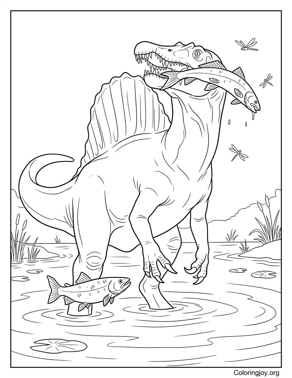 Ausmalbilder zum Thema Angeln Spinosaurus River Adventure