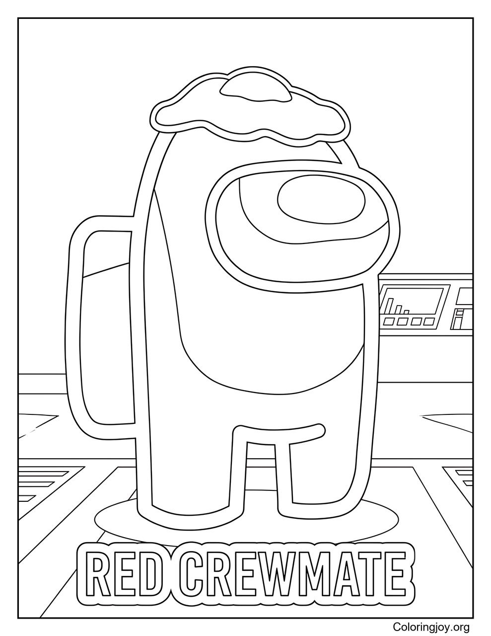 Color the Red Among Us Crewmate coloring page