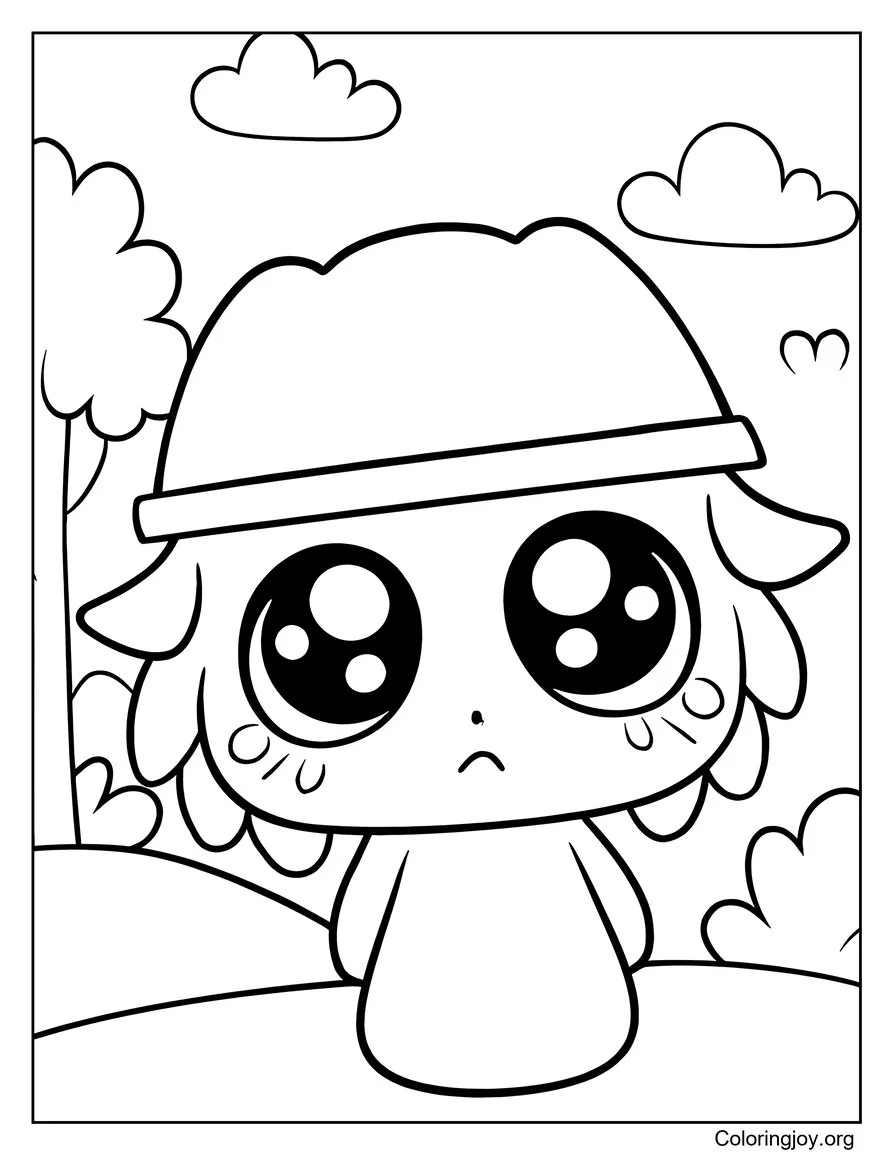 Cute Tan Baby Sprunki coloring page
