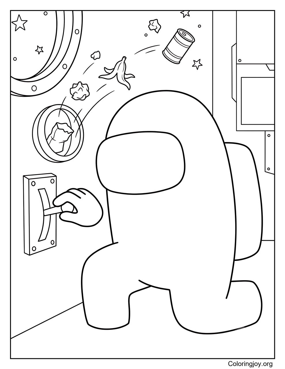 Complete the Among Us Empty Garbage Task coloring page