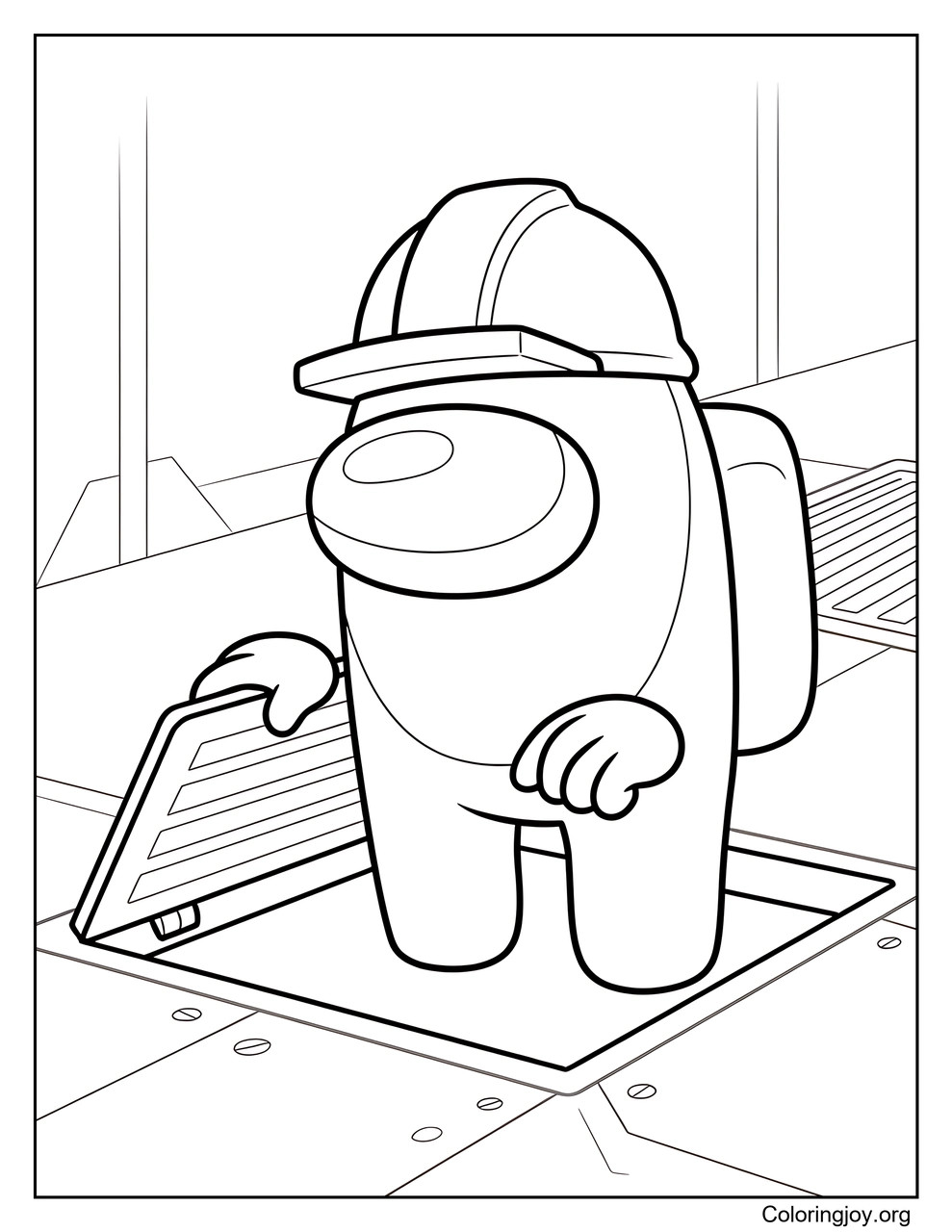Explore the Among Us Engineer Role coloring page
