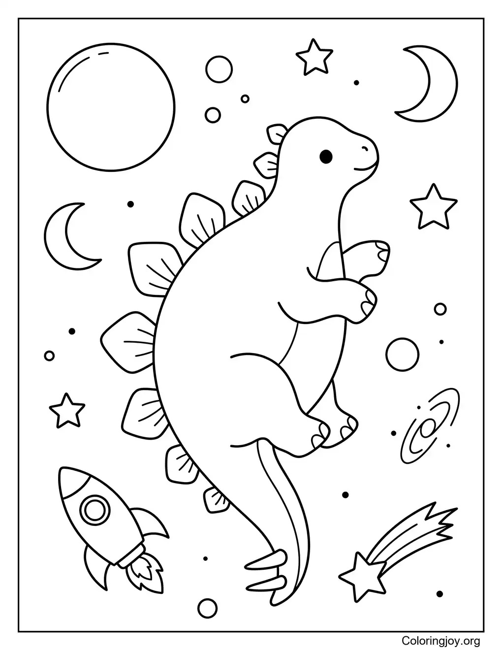 Space Stegosaurus Printable
