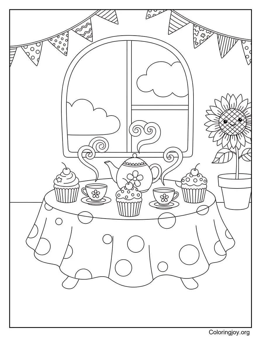 Table de cupcakes au Tea Party
