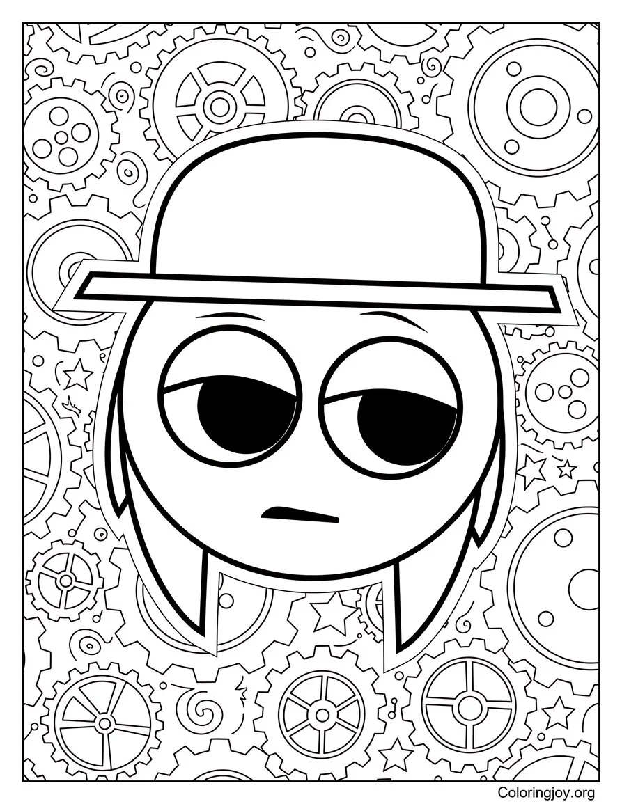 Tunner Character face coloring page