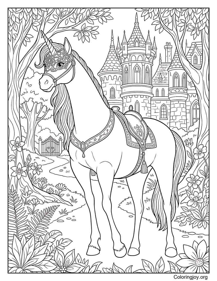 Smidgen Unicorn Academy página para colorear