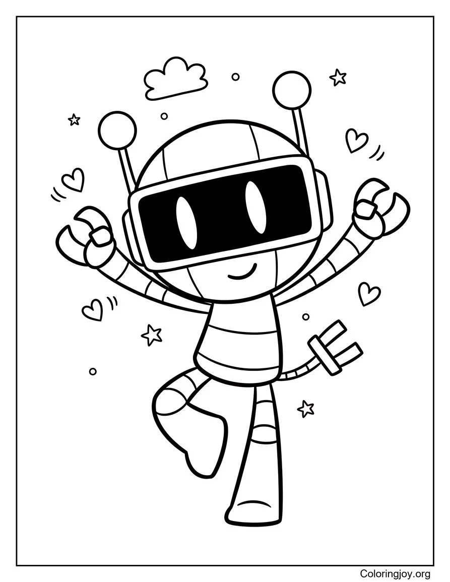 Fun Bot Teenage Sprunki coloring page