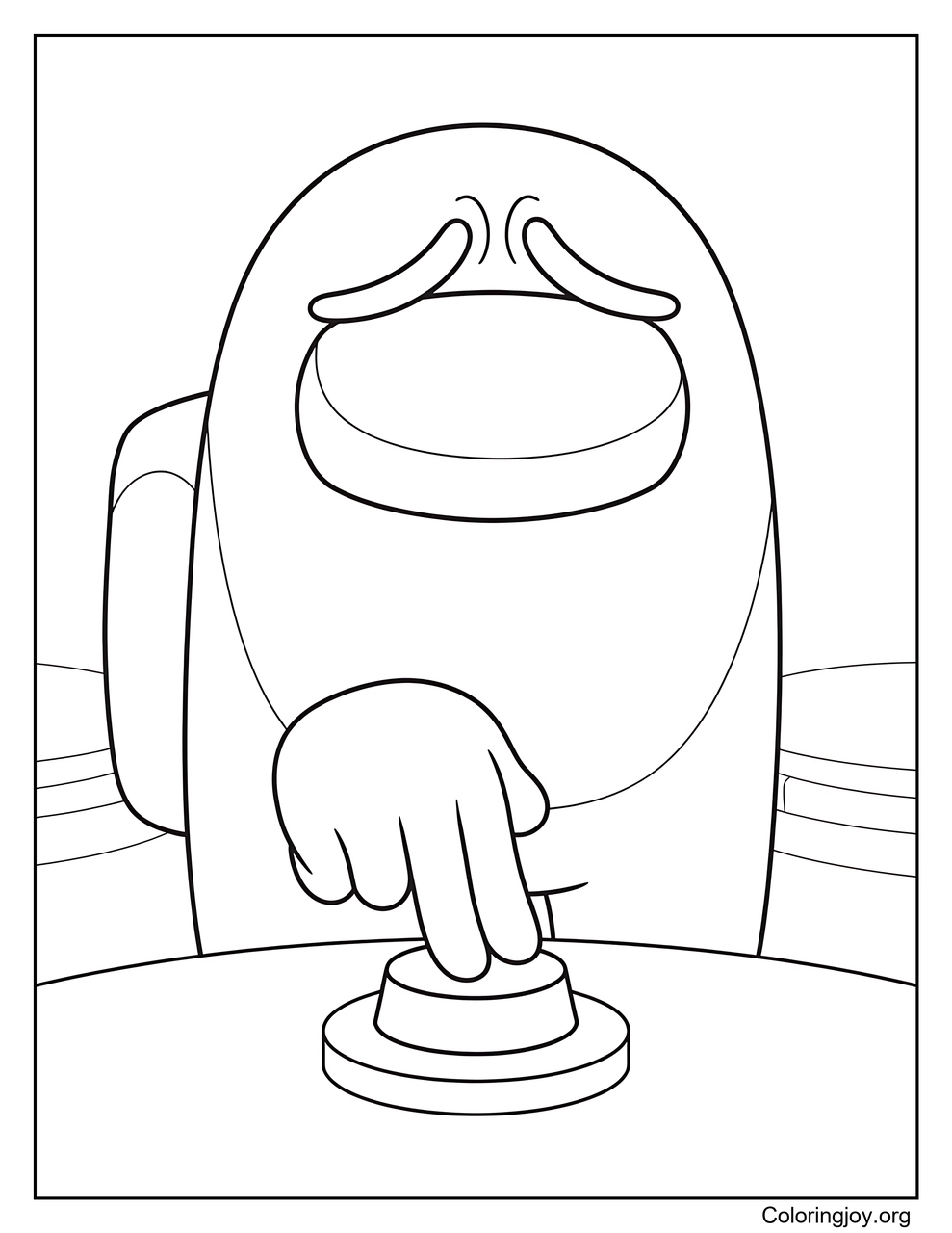 Press the Among Us Emergency Button coloring page