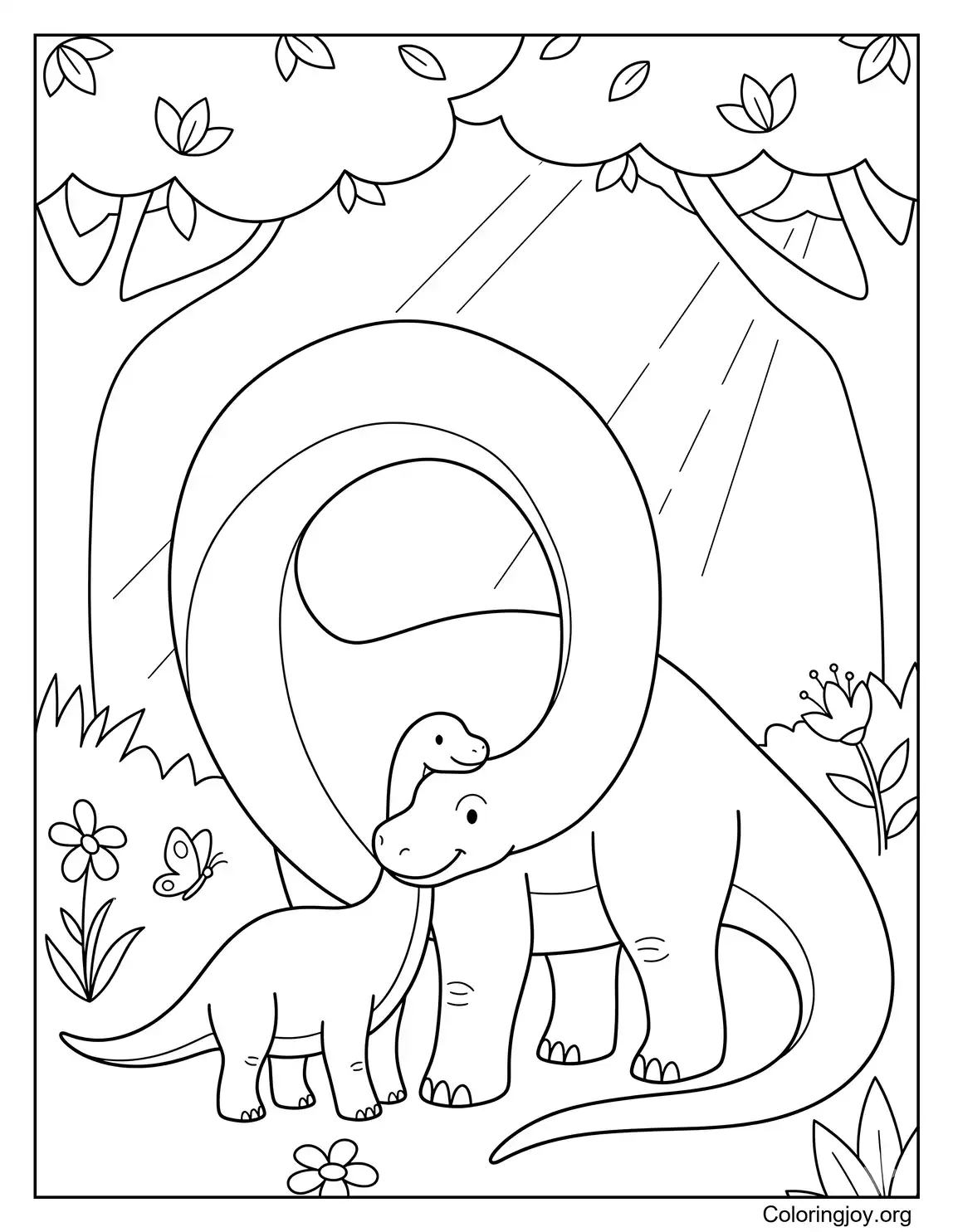 Mother and Baby Brachiosaurus Hugging