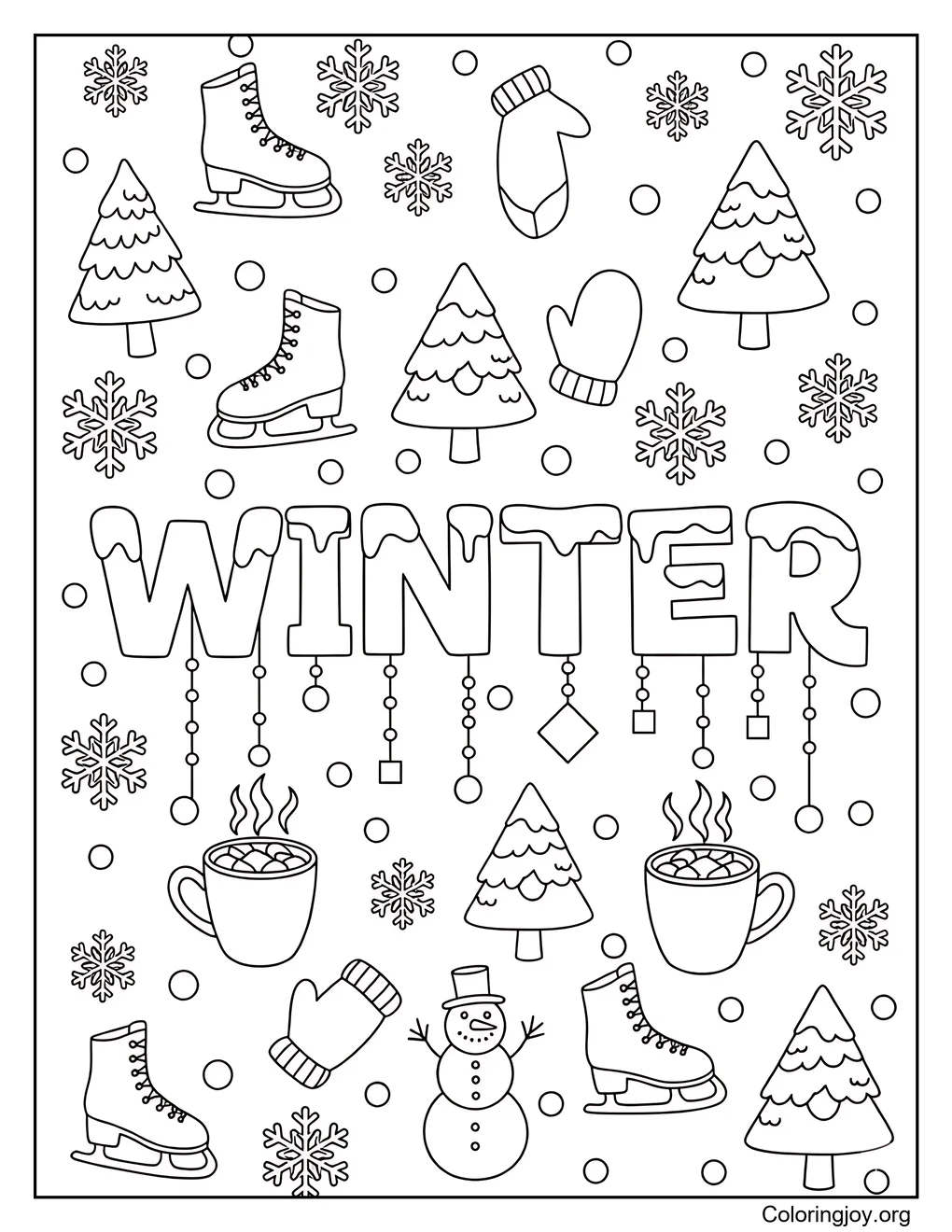 Dibujo para colorear de invierno página para colorear
