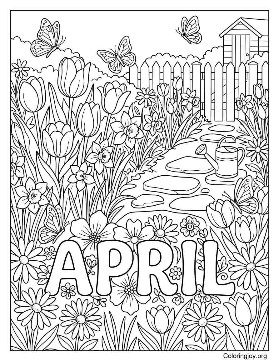 Abril Jardín Lleno de Flores