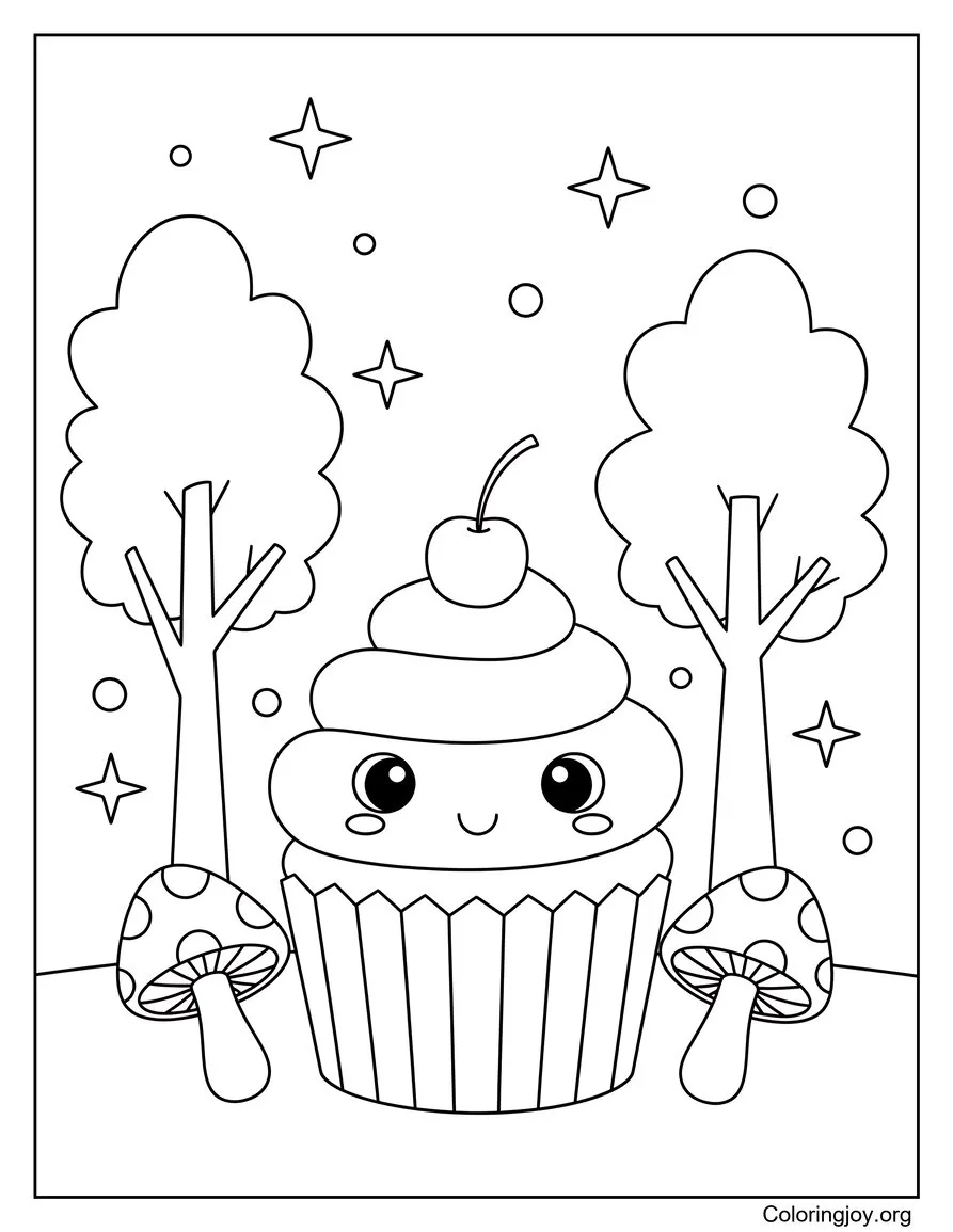 Cupcake magique en forêt